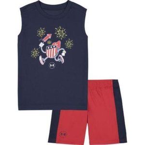 Under Armour Toddler Boys Firecracker Sleeveless Tee and Shorts Set Size 2T